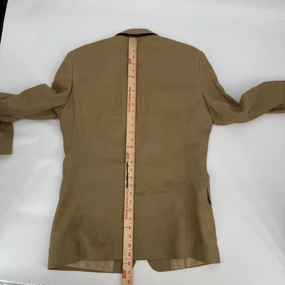 Baird McNutt Murano Blazer Mens Medium Tan Linen 2 Button Jacket Preppy Light